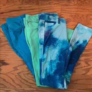 A bundle of 3 pairs of jeans in kids size 12